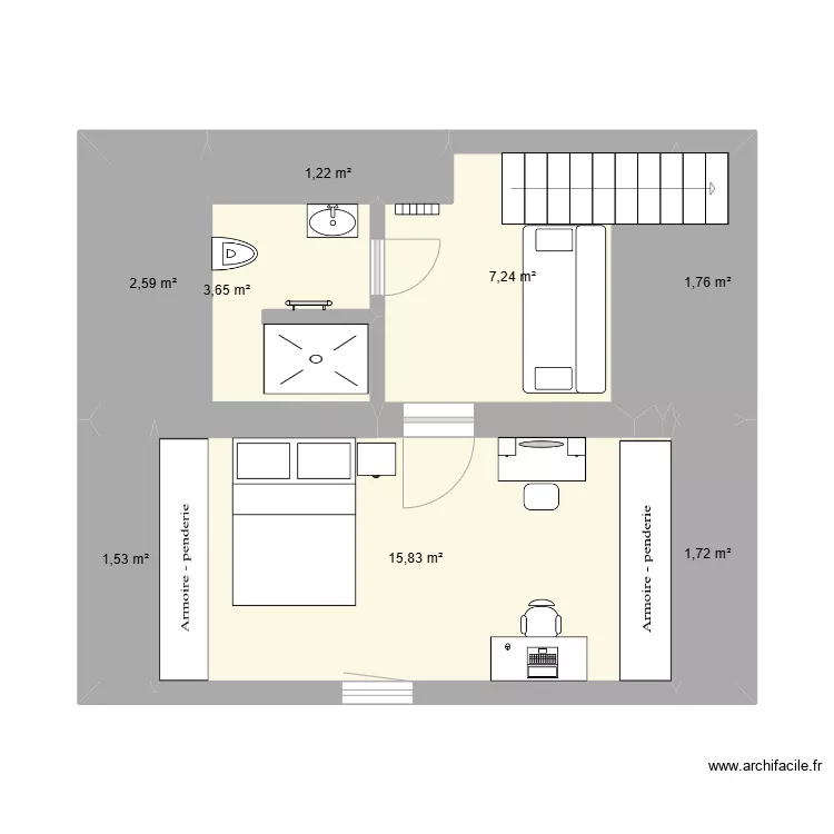 maison chambre Chlo&eacute;. Plan de 