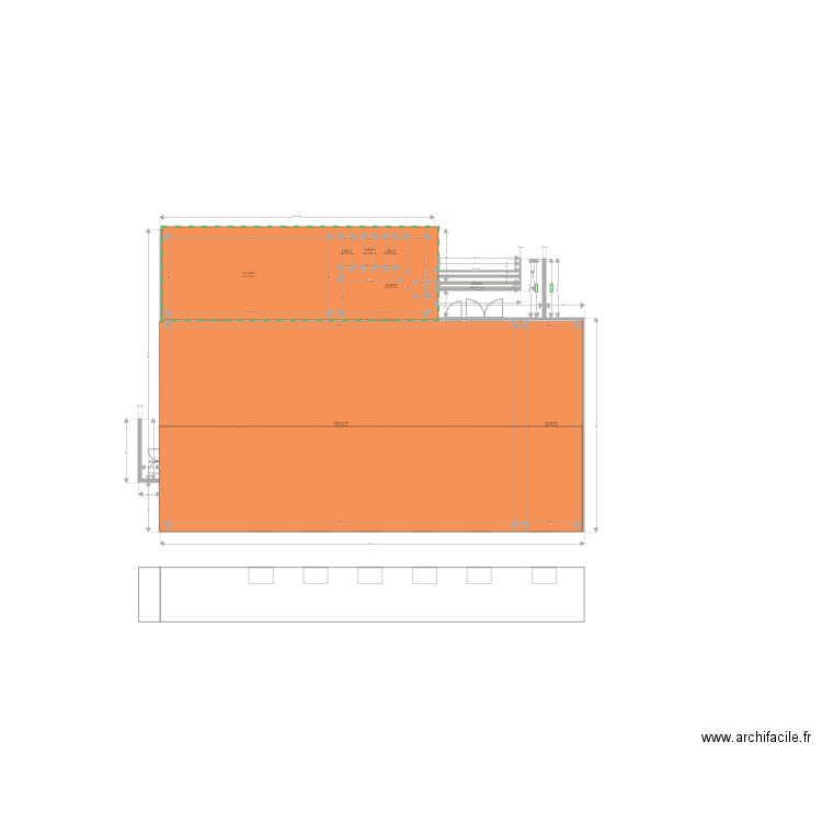 salle des fetes 5.1toiture. Plan de 8 pièces et 268 m2