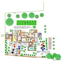 plan masse maison avec extension atelier jardinerie toit 1 pan rampant