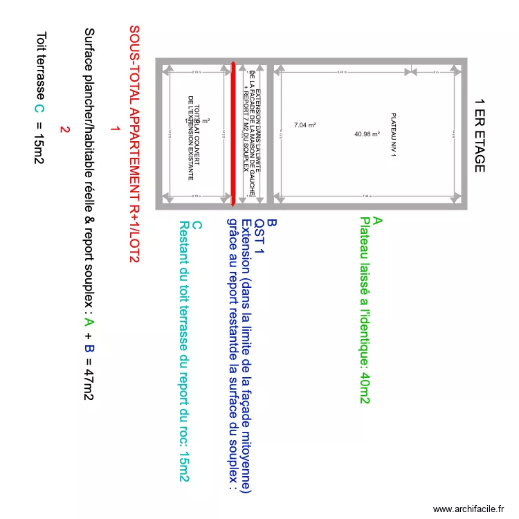 APPARTEMENT R1 LOT 2. Plan de 
