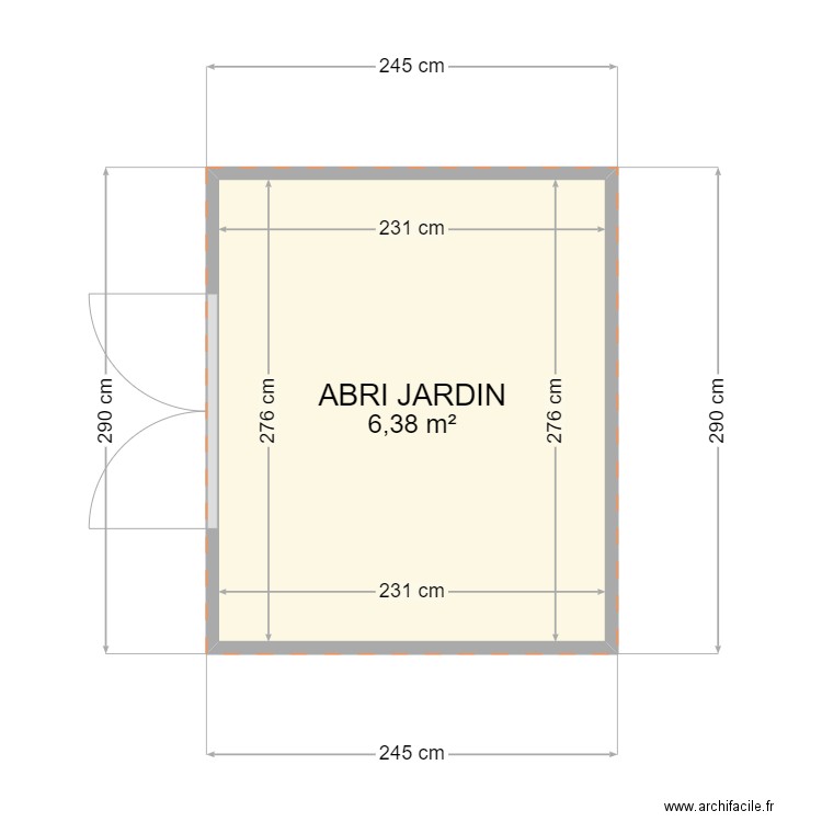 MELLOT. Plan de 1 pièce et 6 m2