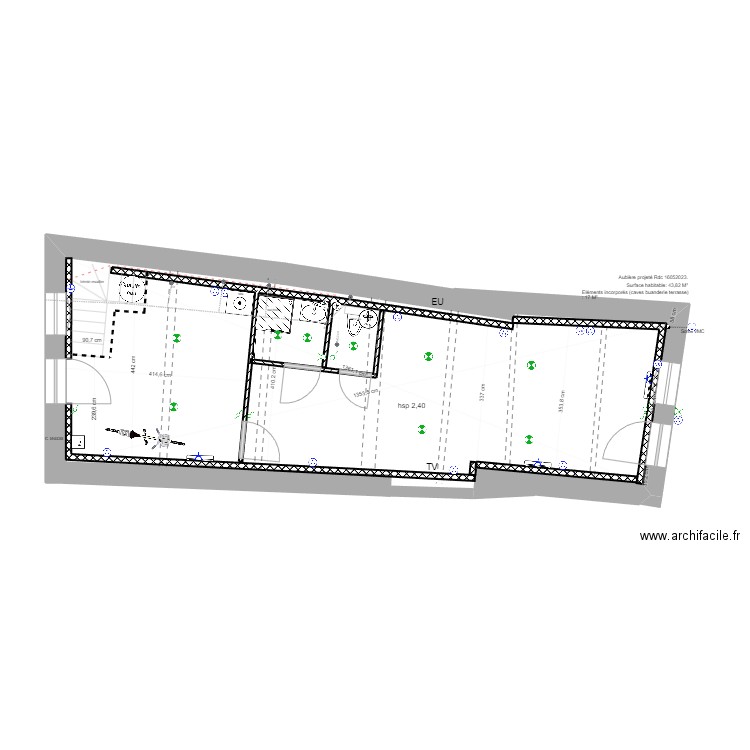 Aubière projeté 17052022 RDC. Plan de 0 pièce et 0 m2