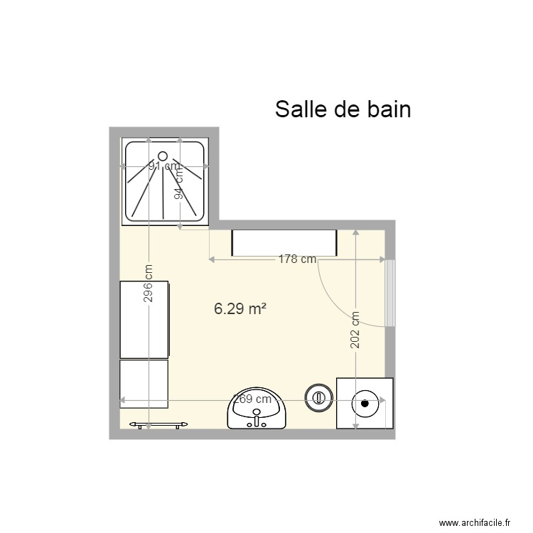 Remy SDB existante. Plan de 0 pièce et 0 m2