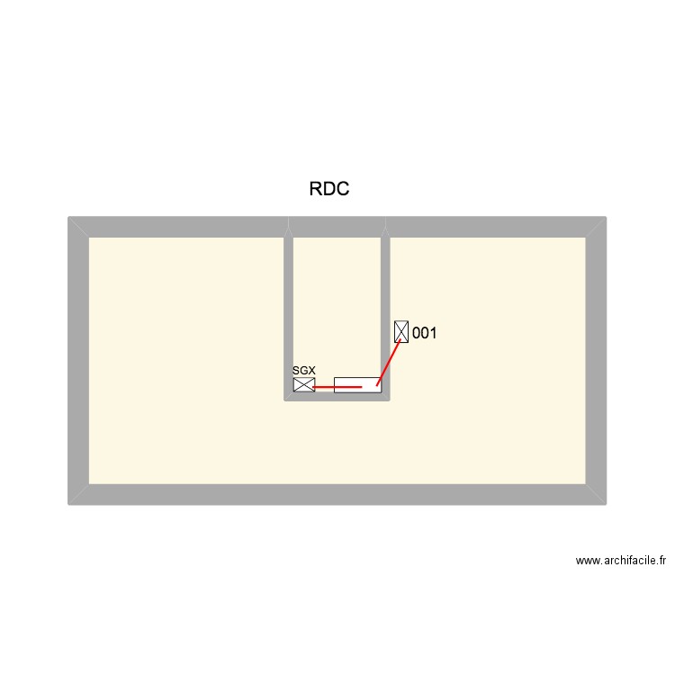 FERME ENEDIS RDC. Plan de 2 pièces et 20 m2