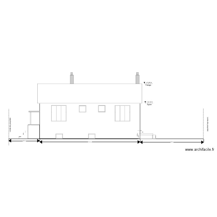 Façade Nord Ouest projeté. Plan de 0 pièce et 0 m2