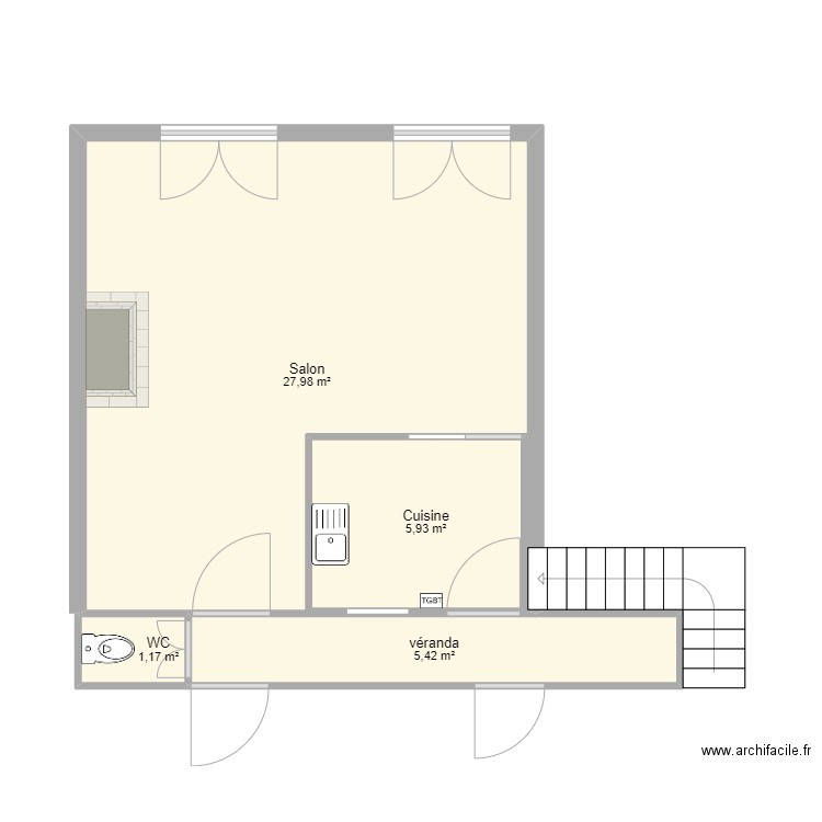 Aurémie. Plan de 4 pièces et 47 m2