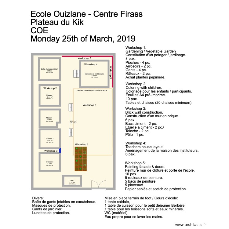Ecole Ouizlane Plateau du Kik Activ. Plan de 0 pièce et 0 m2