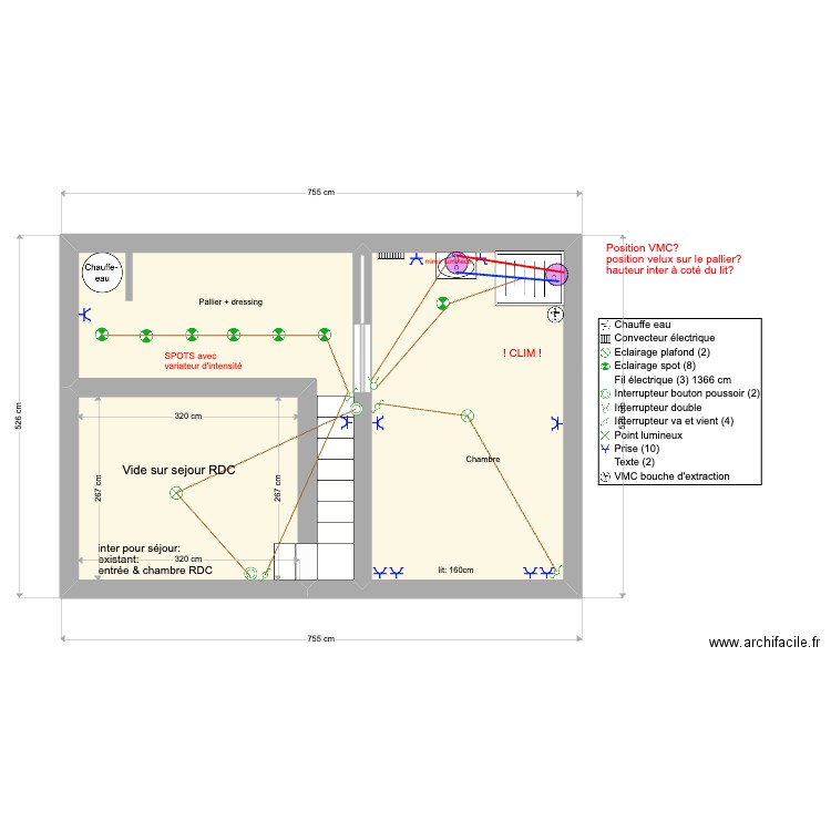 Lalanne . Plan de 3 pièces et 31 m2