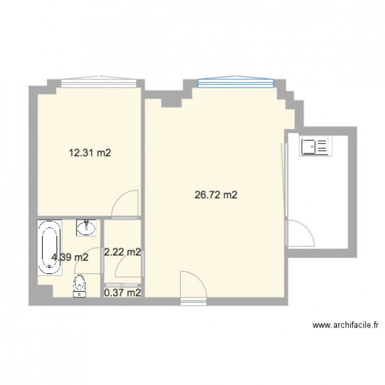 170 bis fbg st Antoine 1er étage. Plan de 0 pièce et 0 m2