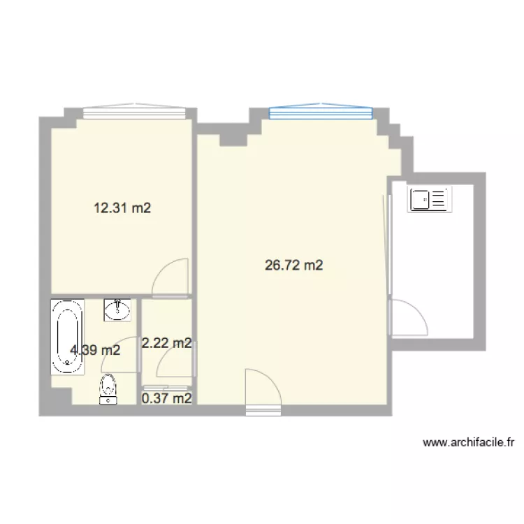170 bis fbg st Antoine 1er &eacute;tage. Plan de 