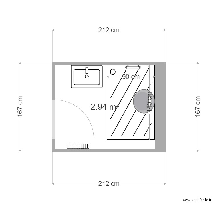 zoulias sdb apres. Plan de 0 pièce et 0 m2