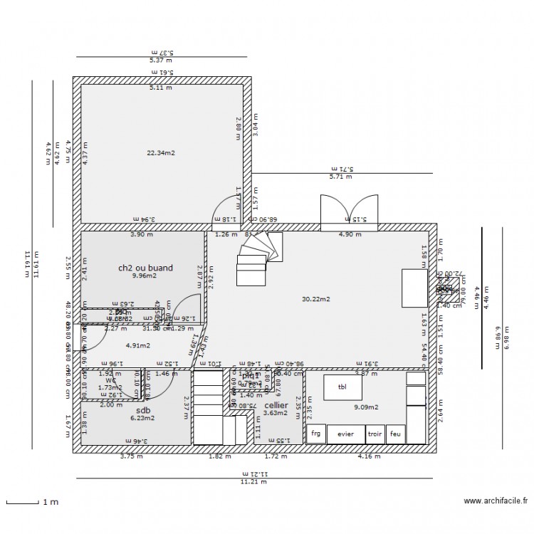 entree pignon. Plan de 0 pièce et 0 m2