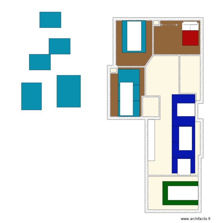Saint Ambroise V2. Plan de 8 pièces et 89 m2