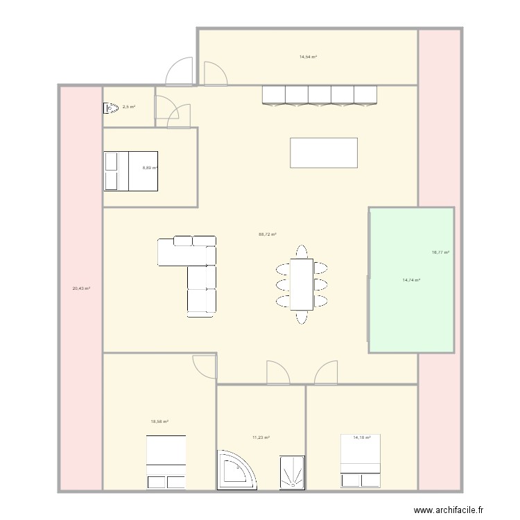 plan KURSAAL lot Q. Plan de 10 pièces et 211 m2
