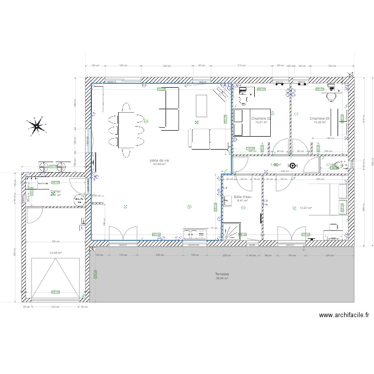 Plan Maison oc residence ELEC et meuble 1. Plan de 0 pièce et 0 m2
