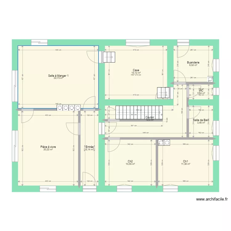 Caro situation origine RdC. Plan de 