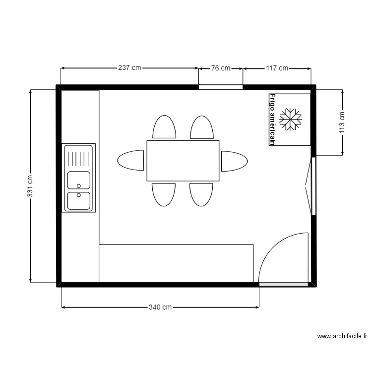 RAMOINO PROJET. Plan de 1 pièce et 14 m2