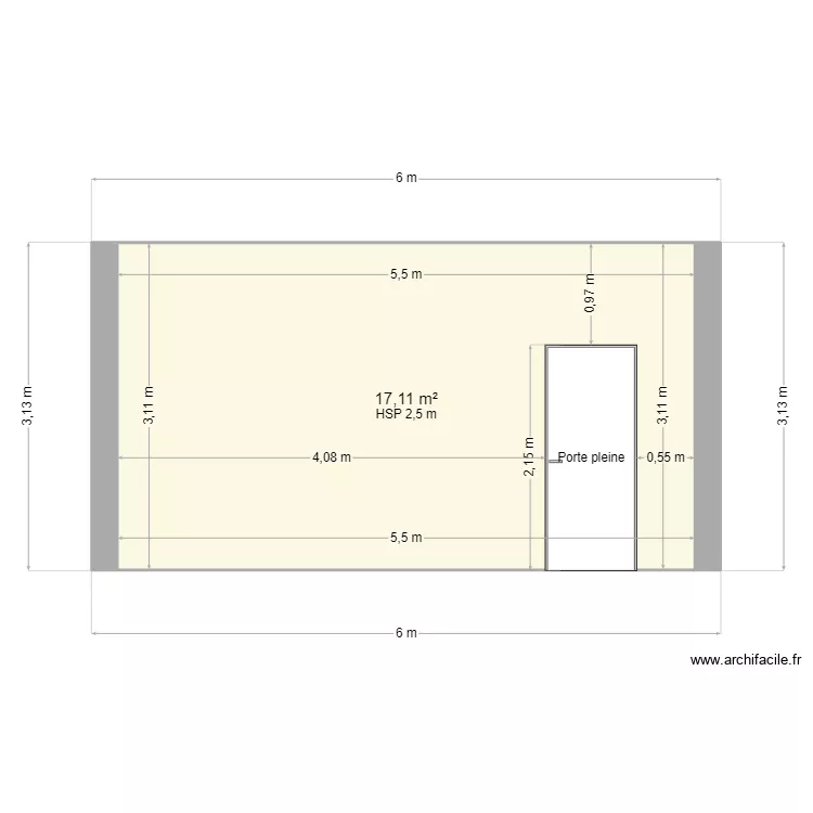 facade ouest sous porche maison 2APP avant/apr&eacute;s travaux. Plan de 