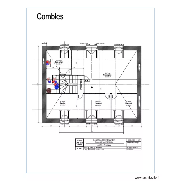 Plan plomberie Combles CHEROUVRIER. Plan de 