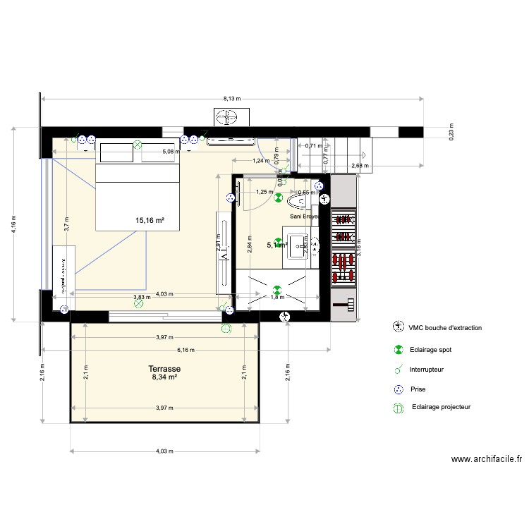 Extension Garage Cavalaire V3. Plan de 0 pièce et 0 m2