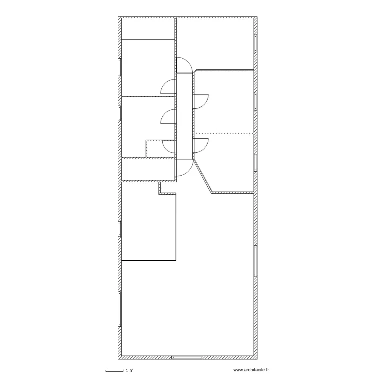 c&ocirc;tes r&eacute;elles (AVEC placo)  avec cloisons (et angle entre chb2 . Plan de 
