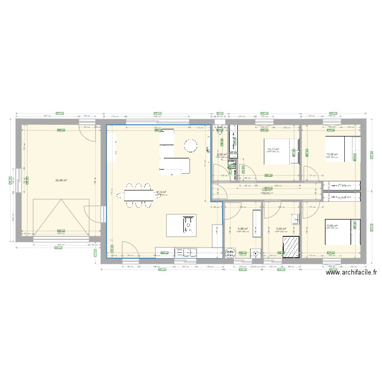 plan maison angel. Plan de 9 pièces et 119 m2