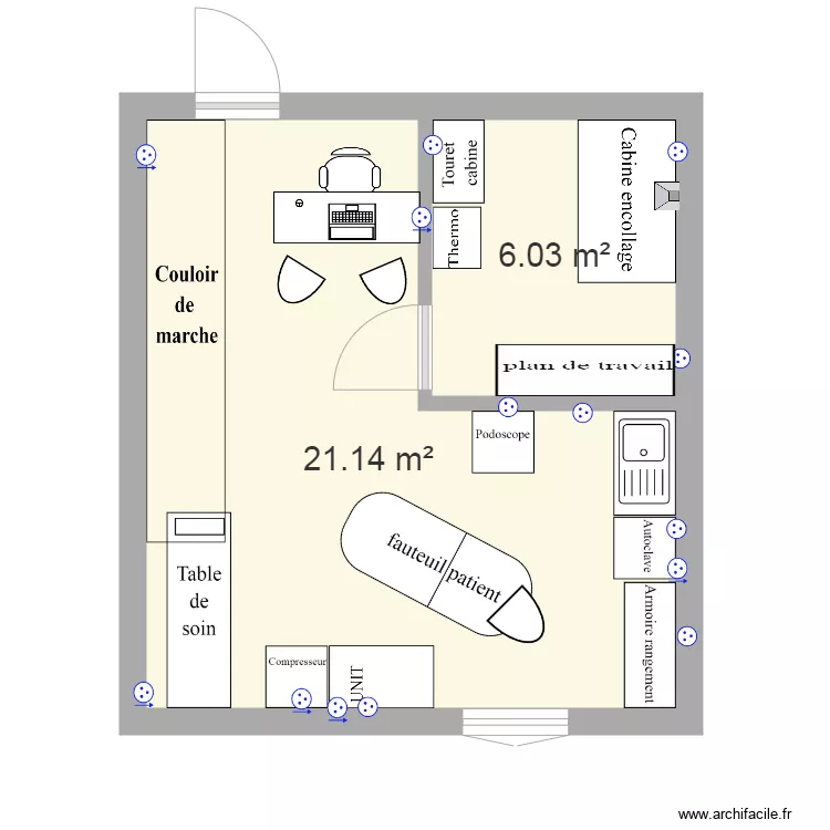 cabinet podologie V1. Plan de 