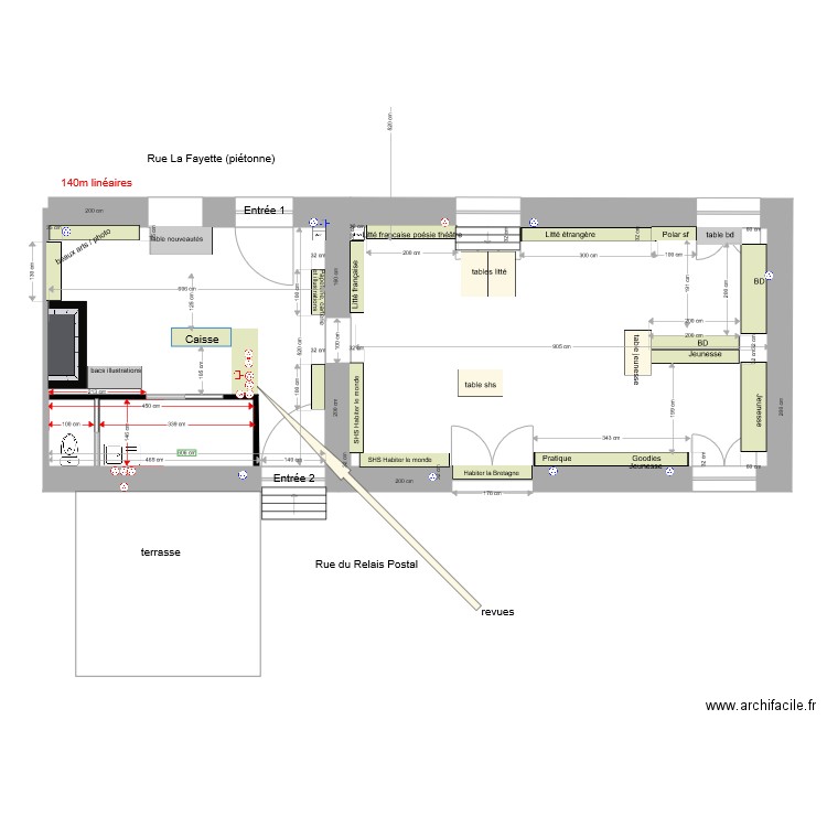 Librairie rayons et aménagement 09 03 21. Plan de 0 pièce et 0 m2