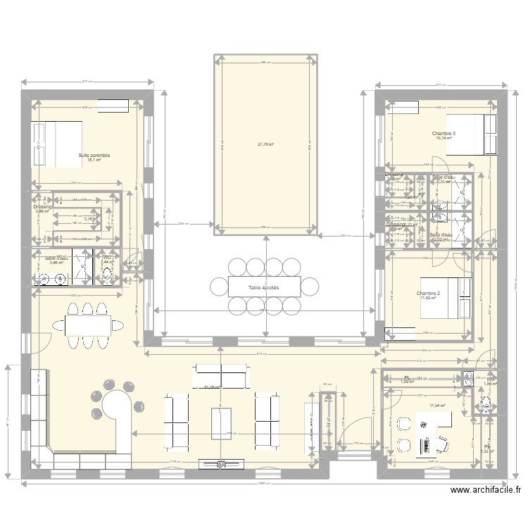AFONSO GRECE. Plan de 19 pièces et 192 m2