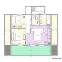 Plan chalet 2 &eacute;tage variante chambre