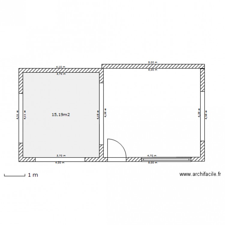 garage 1 pente. Plan de 0 pièce et 0 m2
