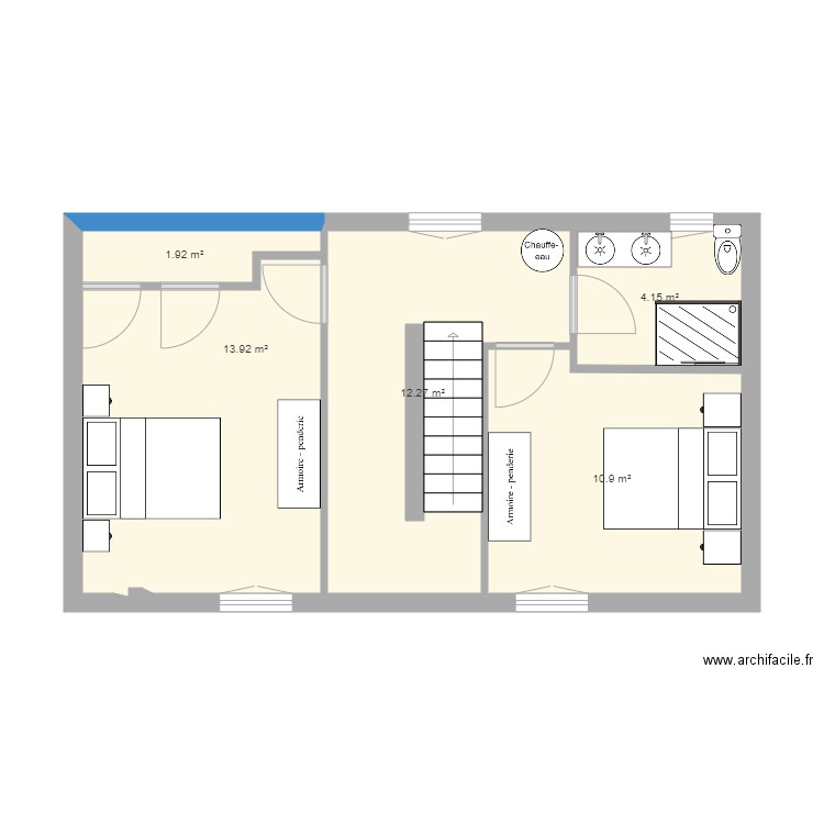 Niveau 2 chambres salle de bain. Plan de 0 pièce et 0 m2 Niveau 2 chambres salle de bain. Plan de 0 pièce et 0 m2