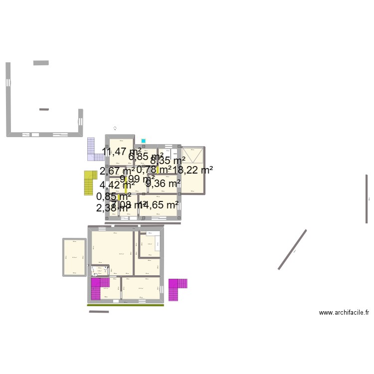 TMZ V6. Plan de 19 pièces et 189 m2