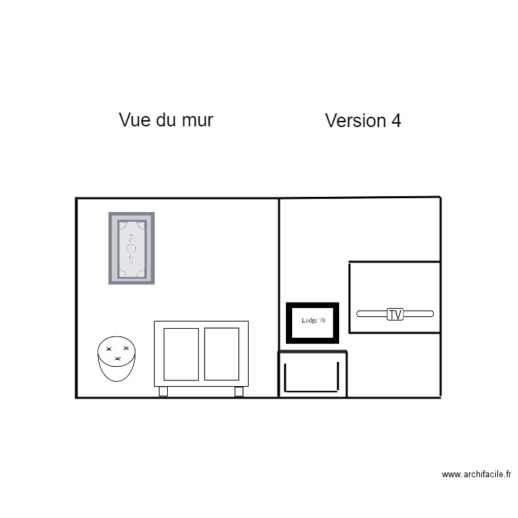 salon  version 4. Plan de 0 pièce et 0 m2