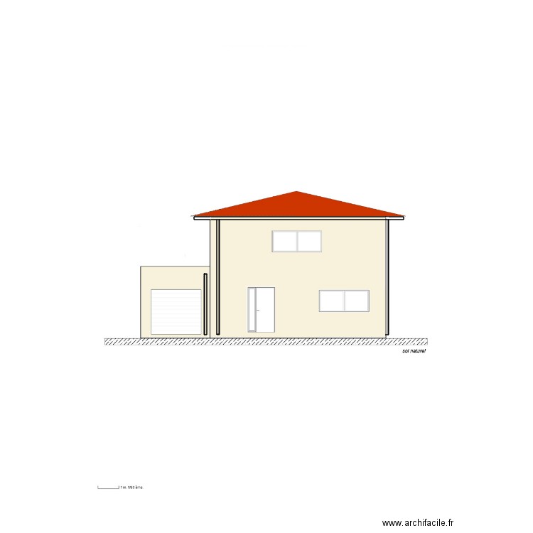 facade Ouest 2. Plan de 0 pièce et 0 m2