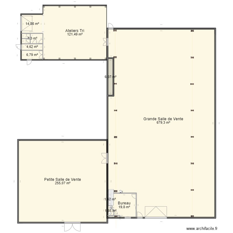 Plan ensemble V0. Plan de 11 pièces et 1118 m2