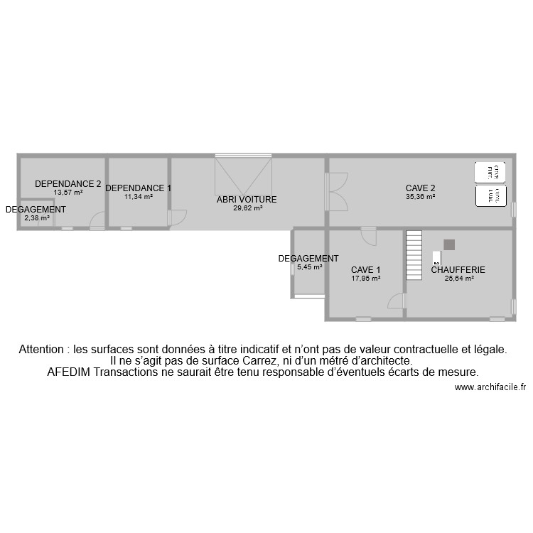 BI 8497 SOUS SOL . Plan de 8 pièces et 141 m2