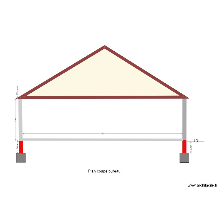 benjamin grandpierre coupe bureau. Plan de 1 pièce et 14 m2