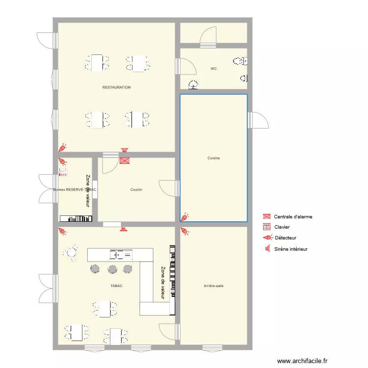 TABAC O SAINS SIRES anti intrusion . Plan de 