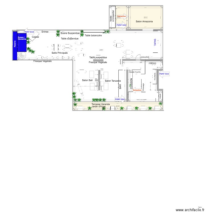 Jungle. Plan de 0 pièce et 0 m2