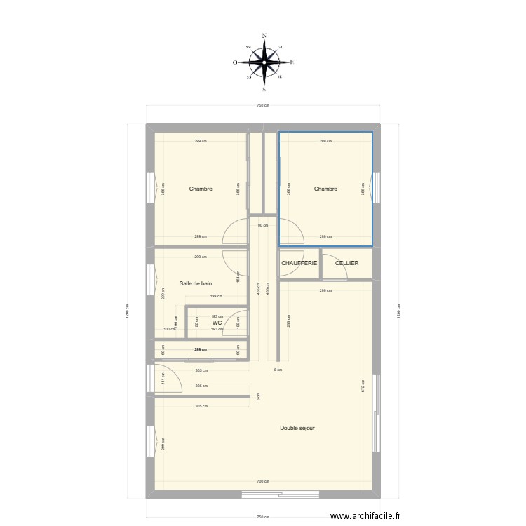 PROGET 3 90m. Plan de 10 pièces et 78 m2