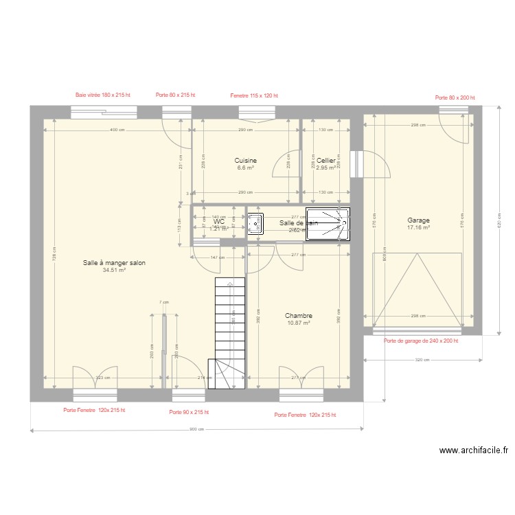 maillet rozier rdc. Plan de 7 pièces et 76 m2