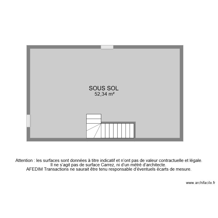 BI 8588 SOUS SOL . Plan de 2 pièces et 55 m2