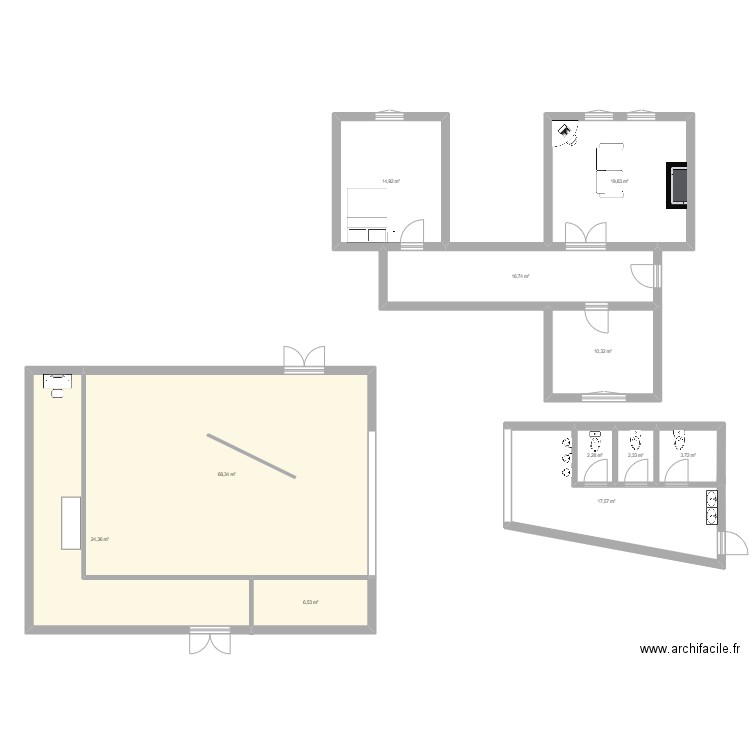 STUDIO. Plan de 0 pièce et 0 m2