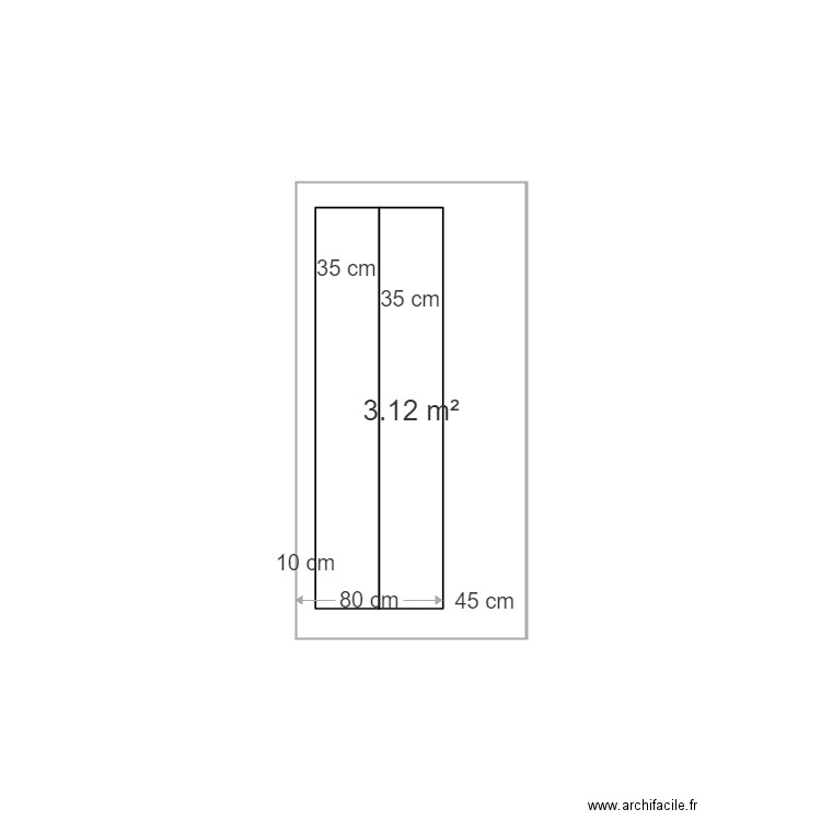presentoir. Plan de 1 pièce et 3 m2