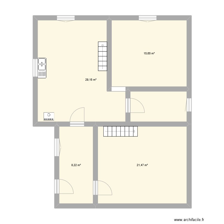 essai1. Plan de 4 pièces et 74 m2
