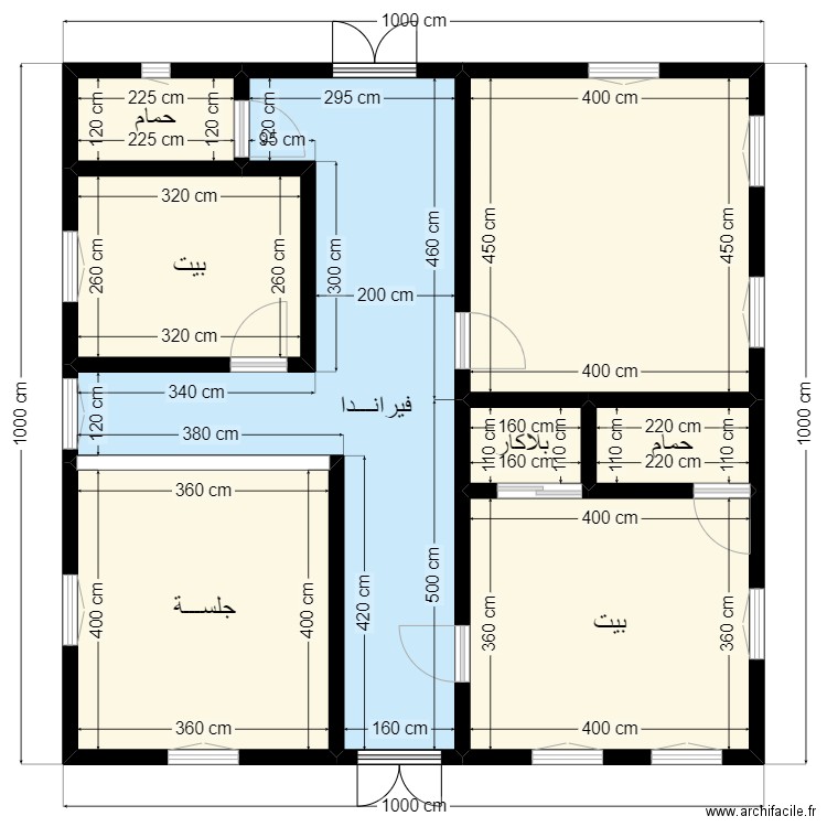 Plan de terrain 10mx10m Client 46 82 73 07. Plan de 8 pièces et 85 m2