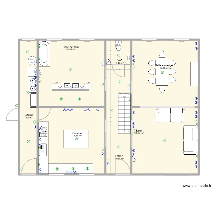 rubigny_gaines. Plan de 7 pièces et 97 m2