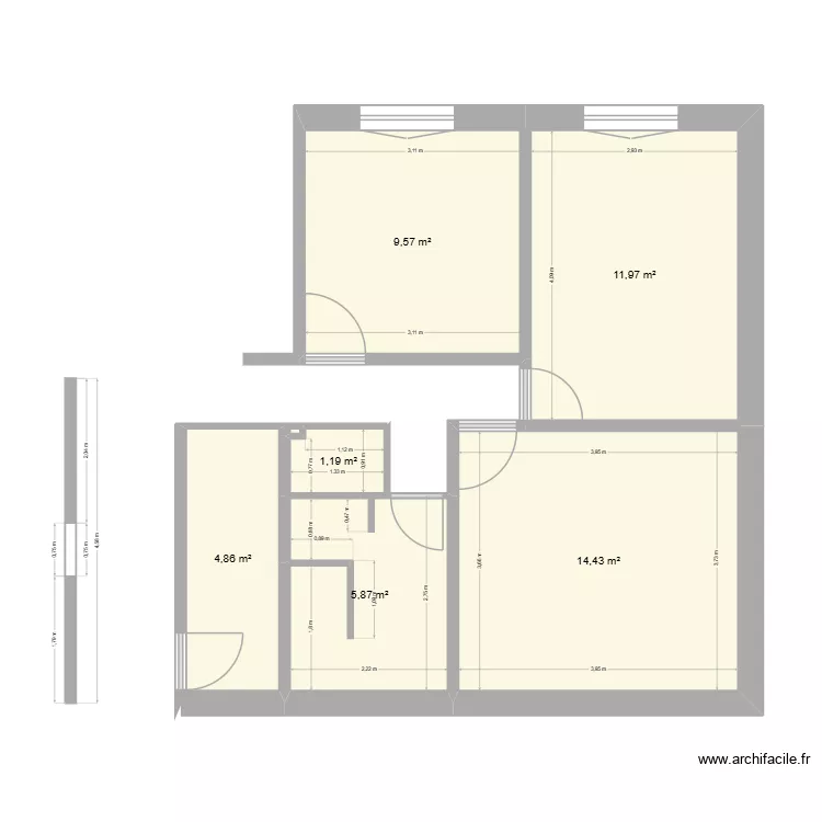 1er. Plan de 7 et 48 m² 1er. Plan de 7 et 48 m²