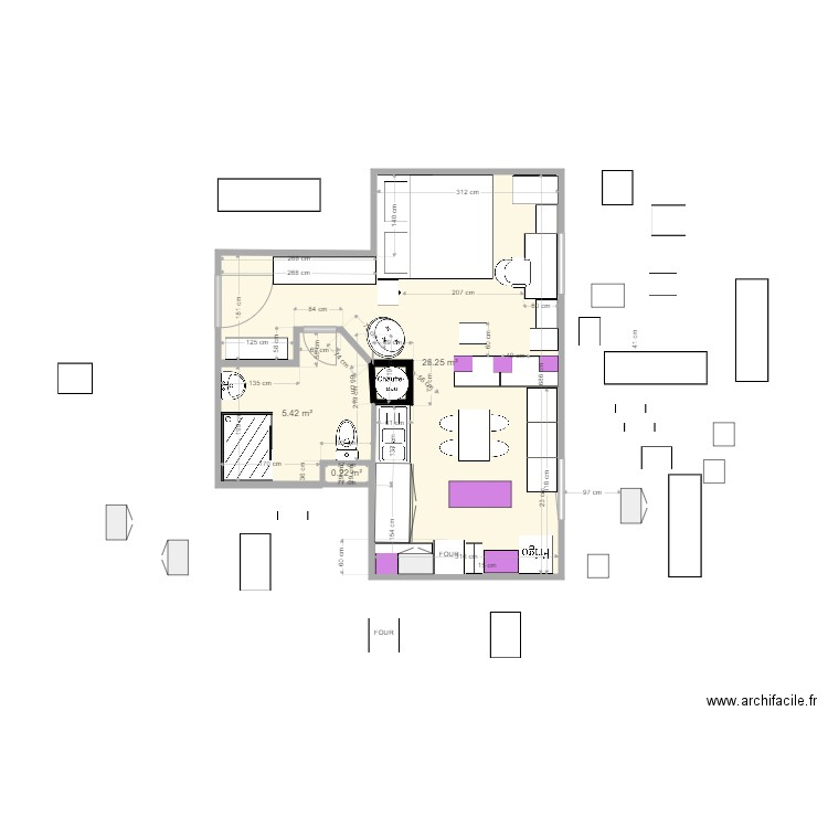 appartement 30 m clos meublé version 005 24 10 2020. Plan de 0 pièce et 0 m2
